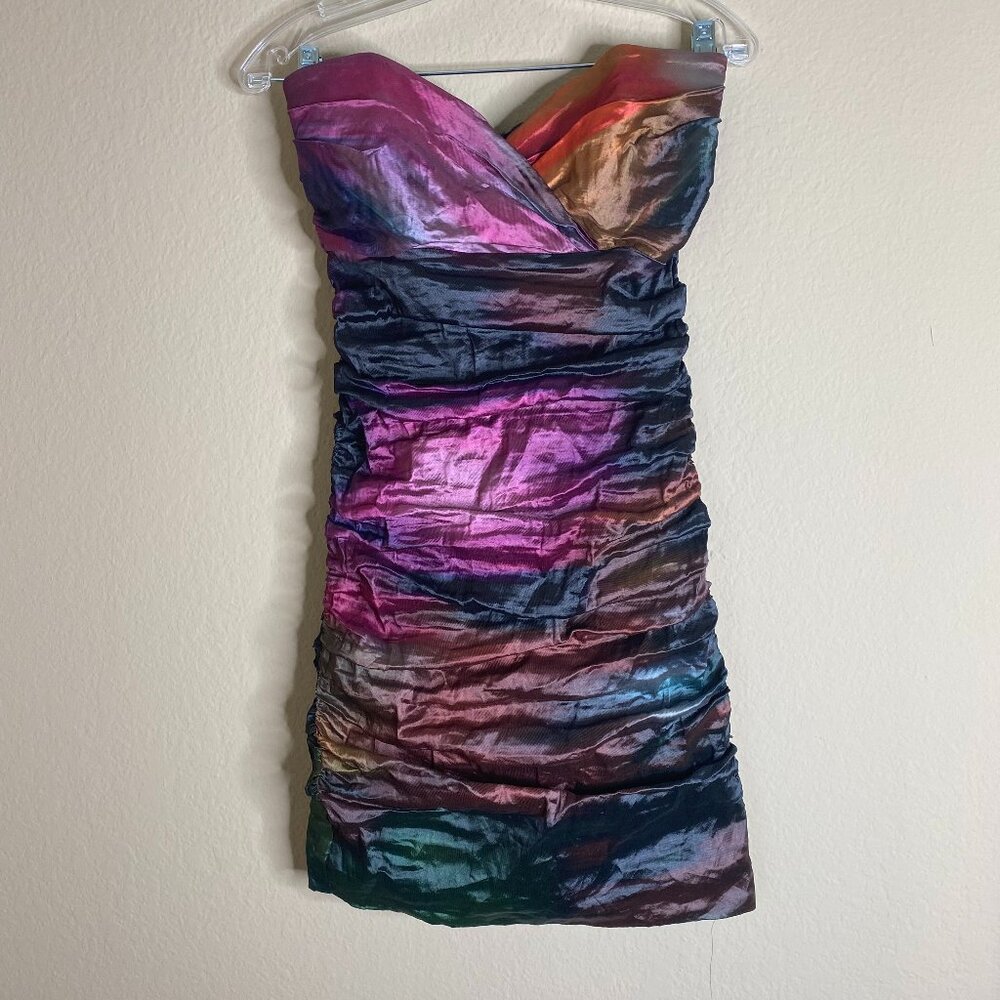 NEW nicole miller ombre strapless ruched dress